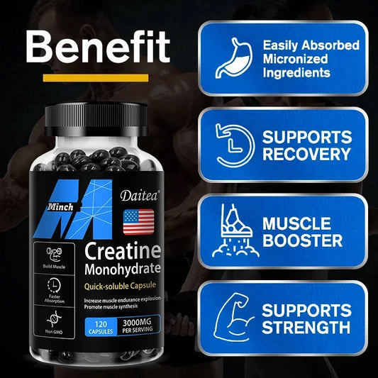 CreaPower 3000mg – Creatine Monohydrate Strength & Muscle Supplement (120 Capsules)