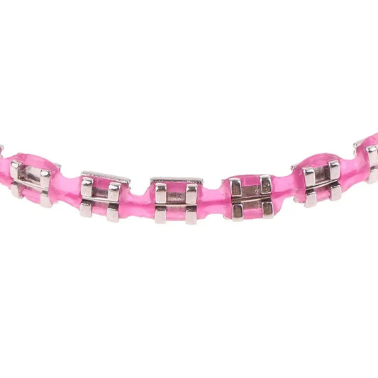 ColorBrace Fashion – Colorful Temporary Tooth Decoration with Metal Brackets (1 Pair)