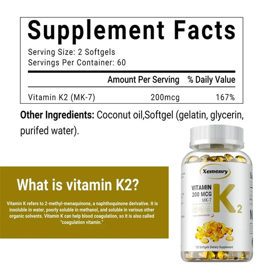 VitaK2 MK-7 – Bone, Heart & Immune Support Supplement (60 Capsules)