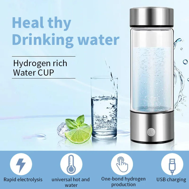 HydroGen Pro 420ml – Electric Hydrogen-Rich Water Generator Bottle & Ionizer