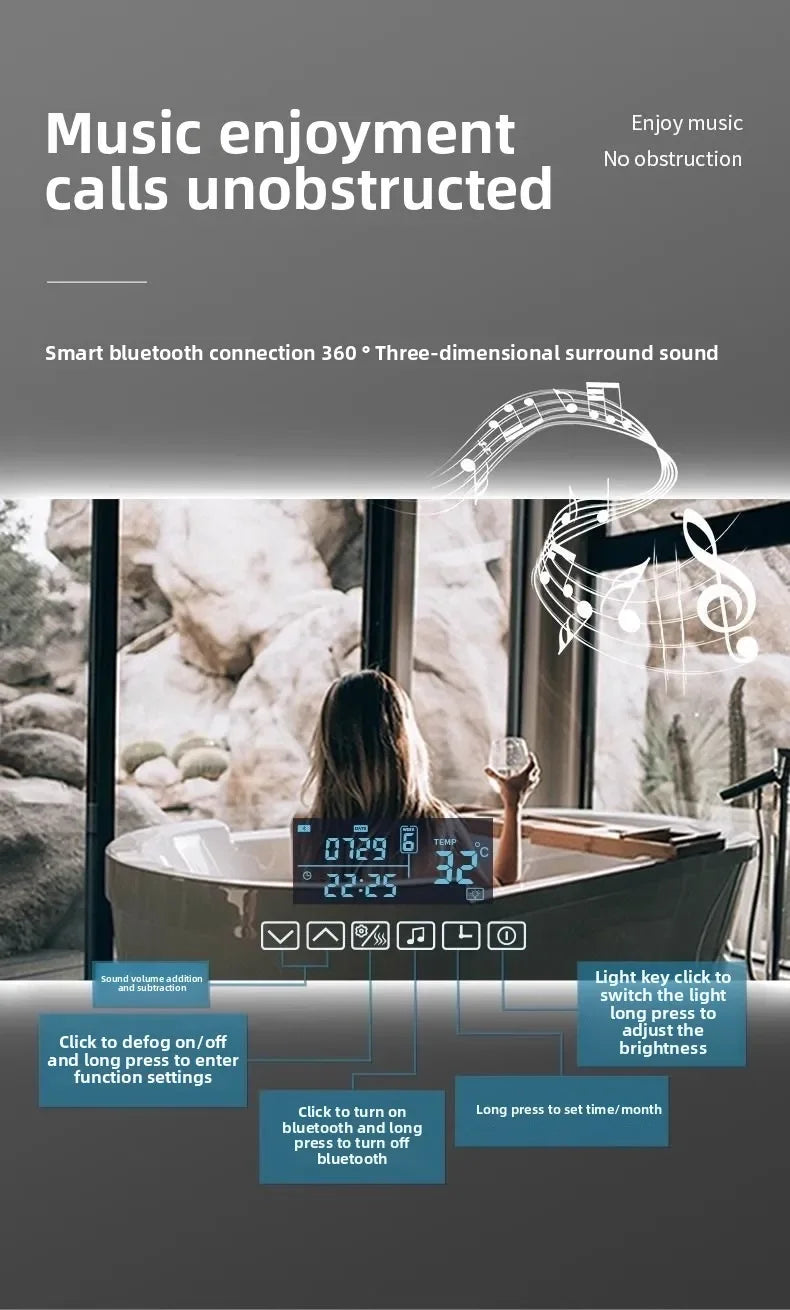 SmartMirror Oval – LED Defogging Bathroom Vanity & Full Body Wall Mirror