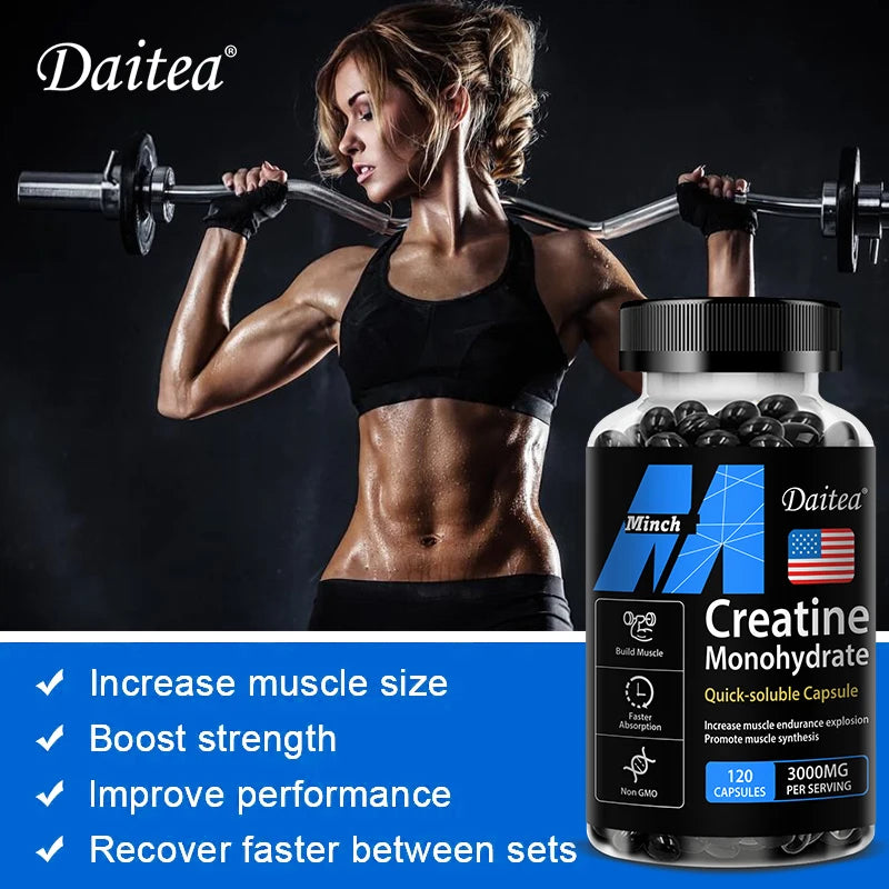 CreaPower 3000mg – Creatine Monohydrate Strength & Muscle Supplement (120 Capsules)