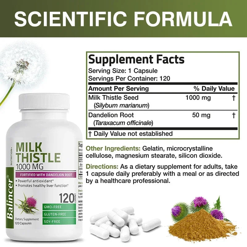 LiverShield – Milk Thistle & Dandelion Root Liver Detox Support (120 Capsules)