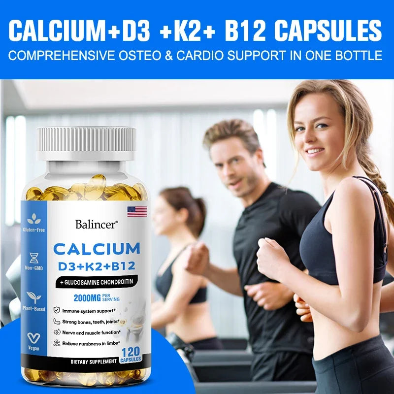 BoneMax 4-in-1 – Calcium, D3, K2 & B12 Bone & Muscle Support (60 Capsules)