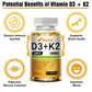 VitaD3+K2 – 5000IU Vitamin D3 & MK-7 Bone & Immune Support (60 Capsules)