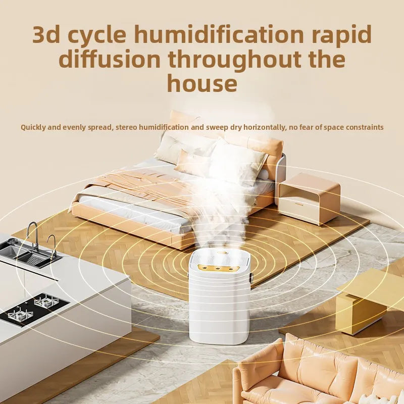MistCloud 1.8L – Triple Nozzle Night Light Humidifier & Aromatherapy Machine