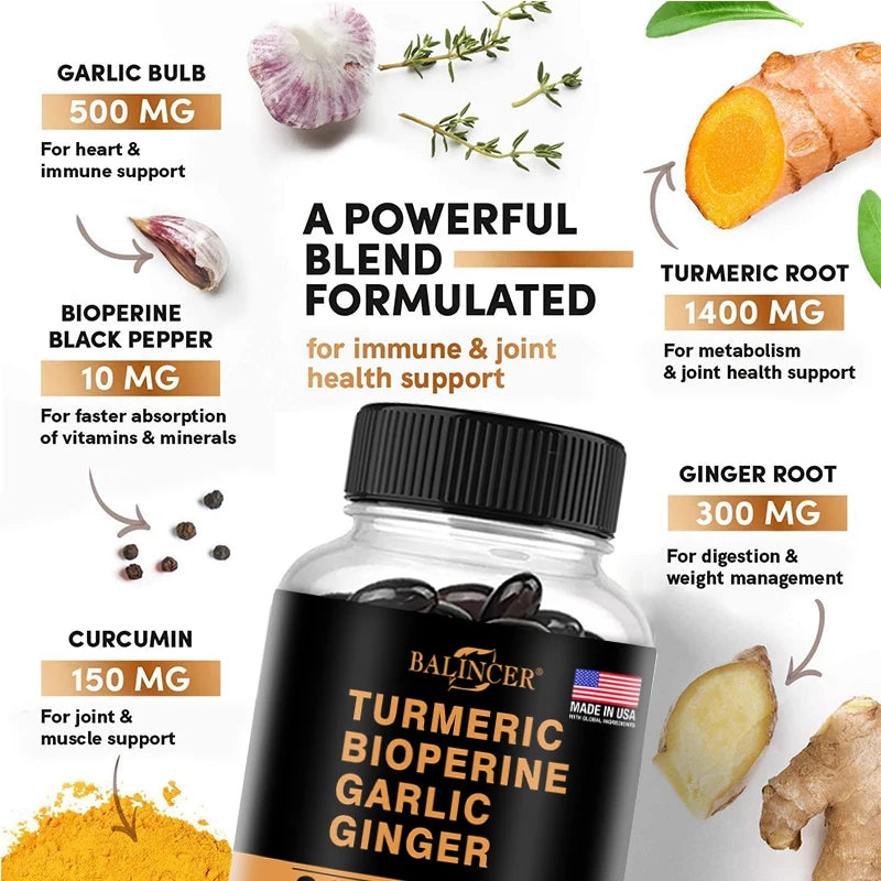 TurmaGold 4-in-1 – Turmeric Ginger & Curcumin Complex (60 Capsules)