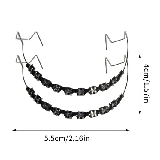 ColorBrace Fashion – Colorful Temporary Tooth Decoration with Metal Brackets (1 Pair)