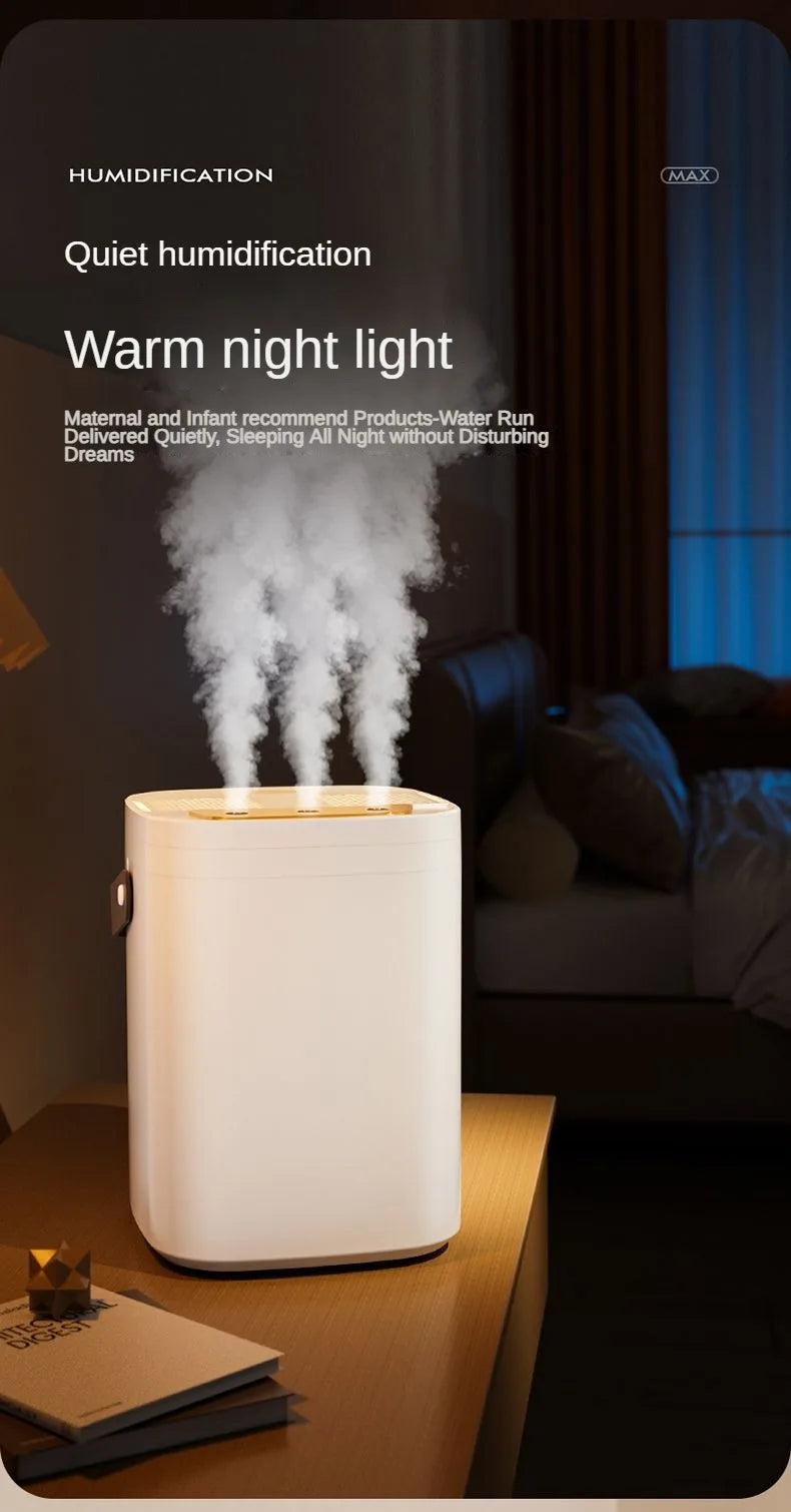 MistCloud 1.8L – Triple Nozzle Night Light Humidifier & Aromatherapy Machine