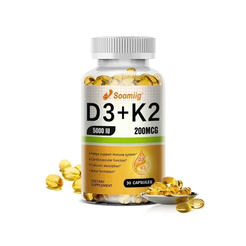 VitaD3+K2 – 5000IU Vitamin D3 & MK-7 Bone & Immune Support (60 Capsules)