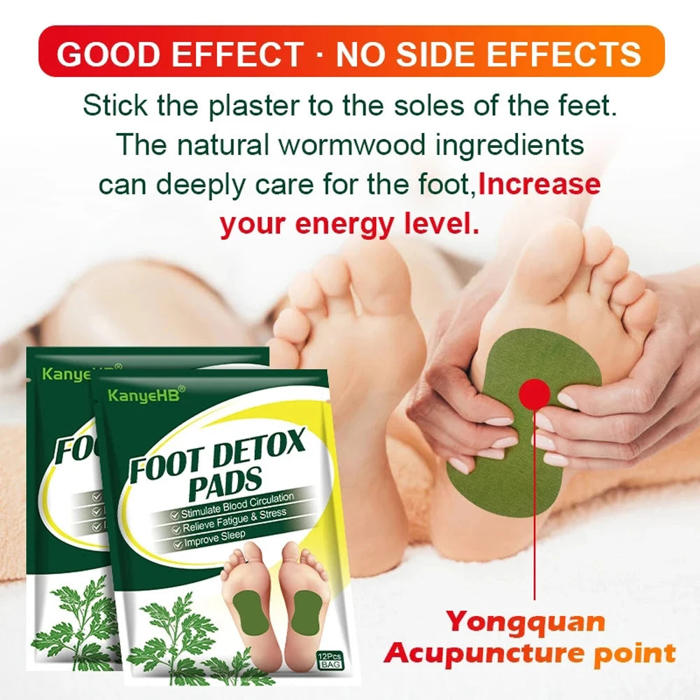 DetoxFoot Patches – Body Toxin Cleanse & Stress Relief Pads (12/24/60 PCS)
