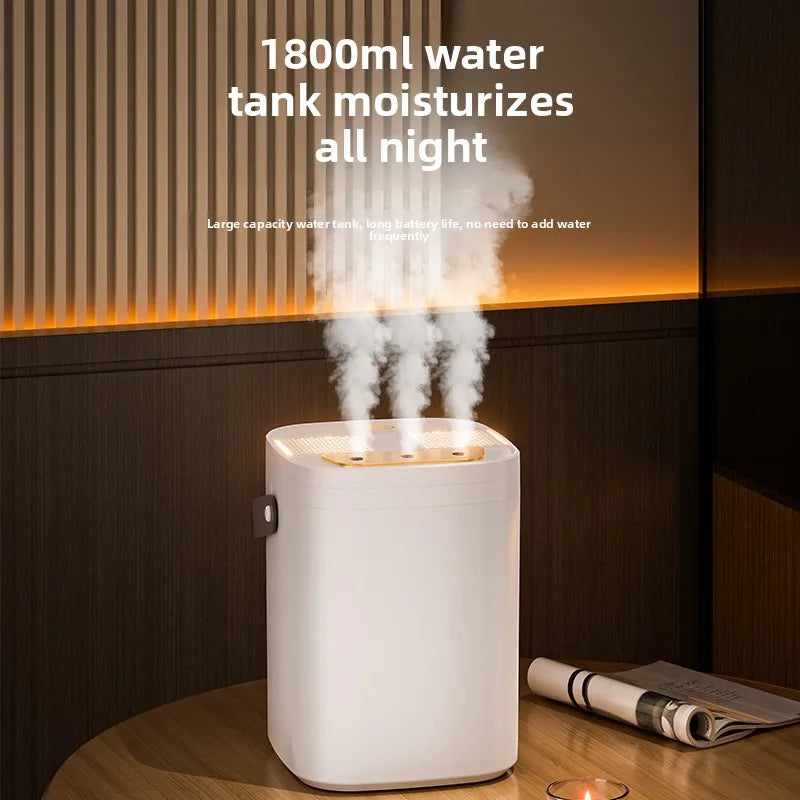 MistCloud 1.8L – Triple Nozzle Night Light Humidifier & Aromatherapy Machine
