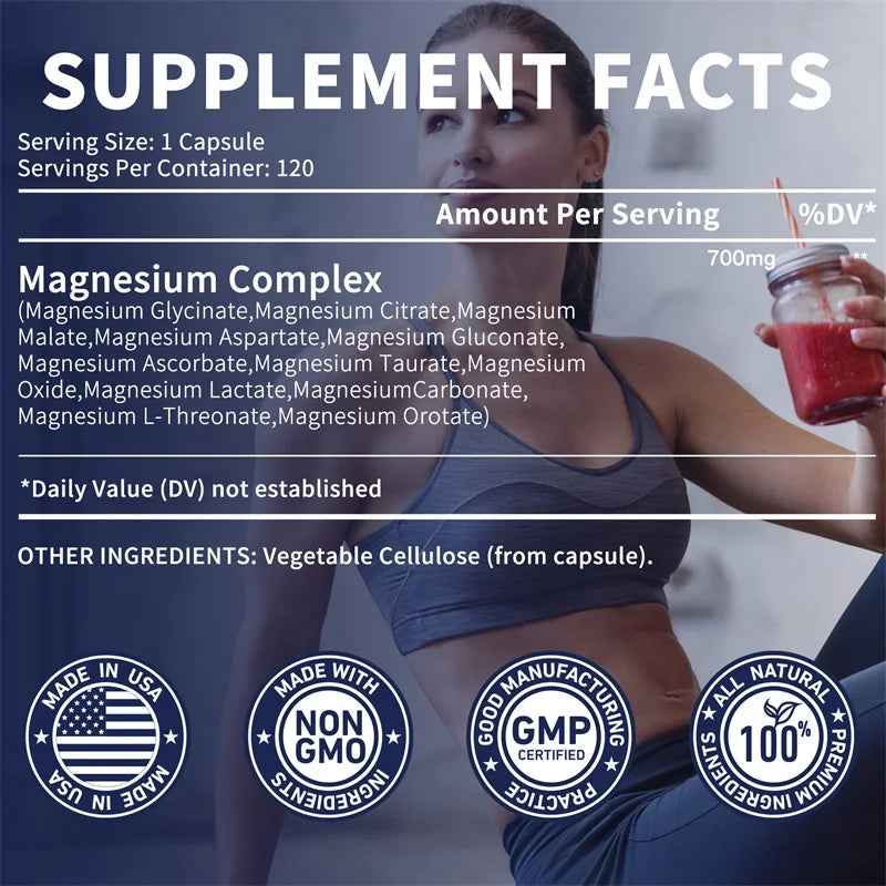 MagRelax Complex – Sleep, Muscle & Stress Relief Supplement (60 Capsules)