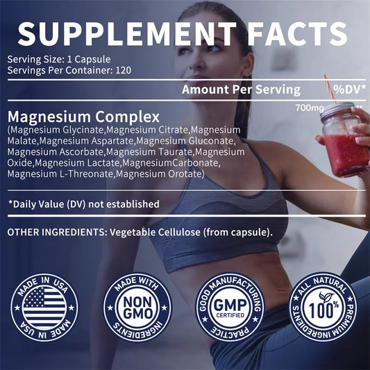 MagRelax Complex – Sleep, Muscle & Stress Relief Supplement (60 Capsules)