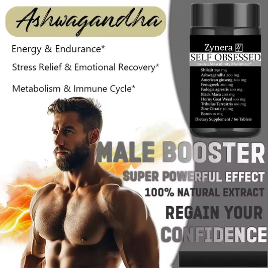 ManForce Trio – Ashwagandha, Shilajit & Maca Men's Vitality Supplement (60 Capsules)