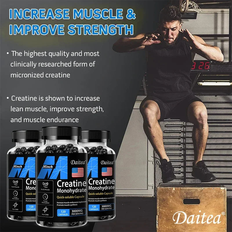 CreaPower 3000mg – Creatine Monohydrate Strength & Muscle Supplement (120 Capsules)