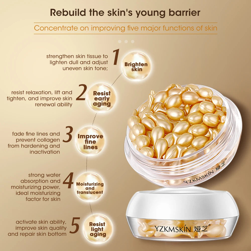 FullereneGlow Capsule Serum – Brightening & Firming Facial Essence (30/60 PCS)