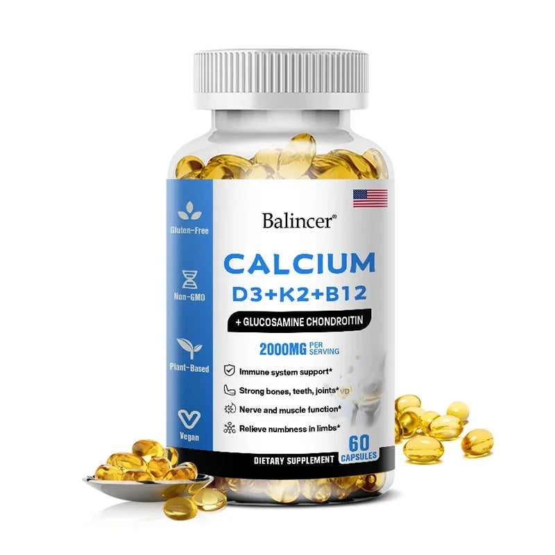 BoneMax 4-in-1 – Calcium, D3, K2 & B12 Bone & Muscle Support (60 Capsules)