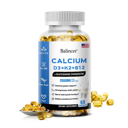 BoneMax 4-in-1 – Calcium, D3, K2 & B12 Bone & Muscle Support (60 Capsules)