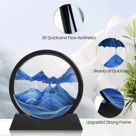 SandScape 3D – Flowing Hourglass Sand Art Picture for Home & Office Decor
