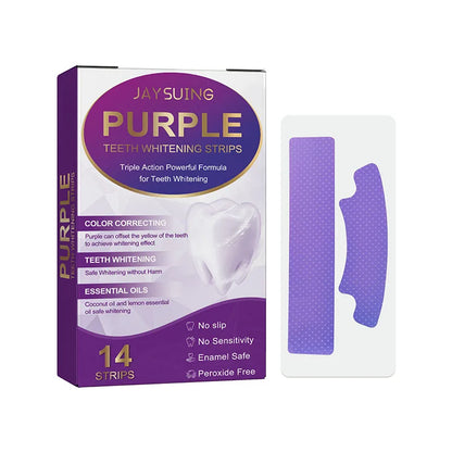 BrightSmile Strips – Purple Teeth Whitening & Dental Cleaning Gel Strips (14 PCS)