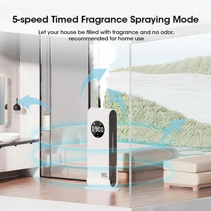 ScentClock – Wall-Mounted Auto Fragrance Diffuser with Clock & USB Recharge