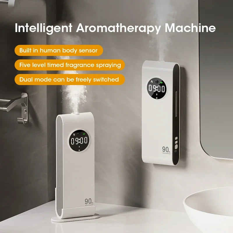 ScentClock – Wall-Mounted Auto Fragrance Diffuser with Clock & USB Recharge