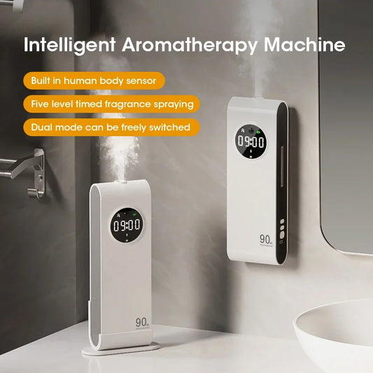 ScentClock – Wall-Mounted Auto Fragrance Diffuser with Clock & USB Recharge