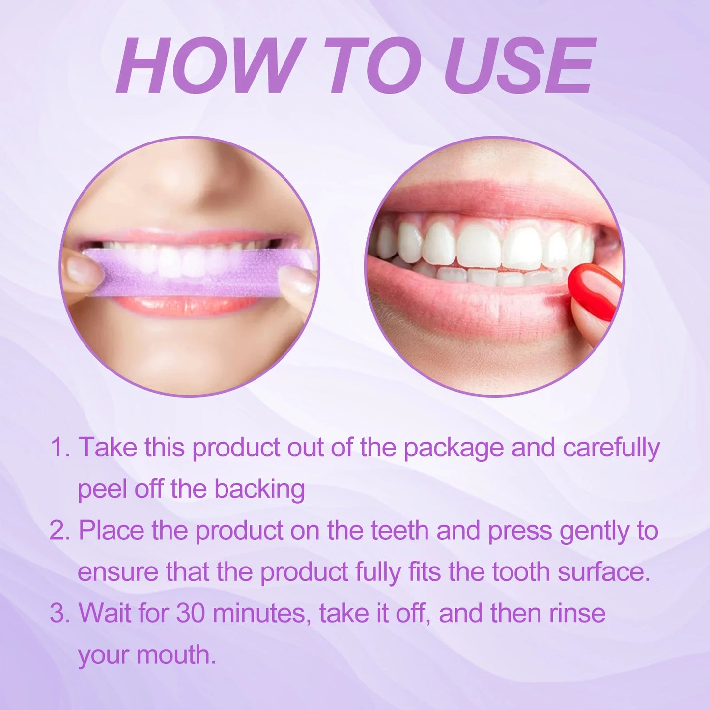 BrightSmile Strips – Purple Teeth Whitening & Dental Cleaning Gel Strips (14 PCS)