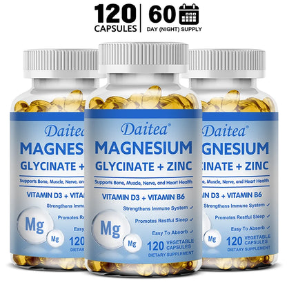 MagZinc Triple – Magnesium, Zinc & D3 Sleep & Bone Support (60 Capsules)