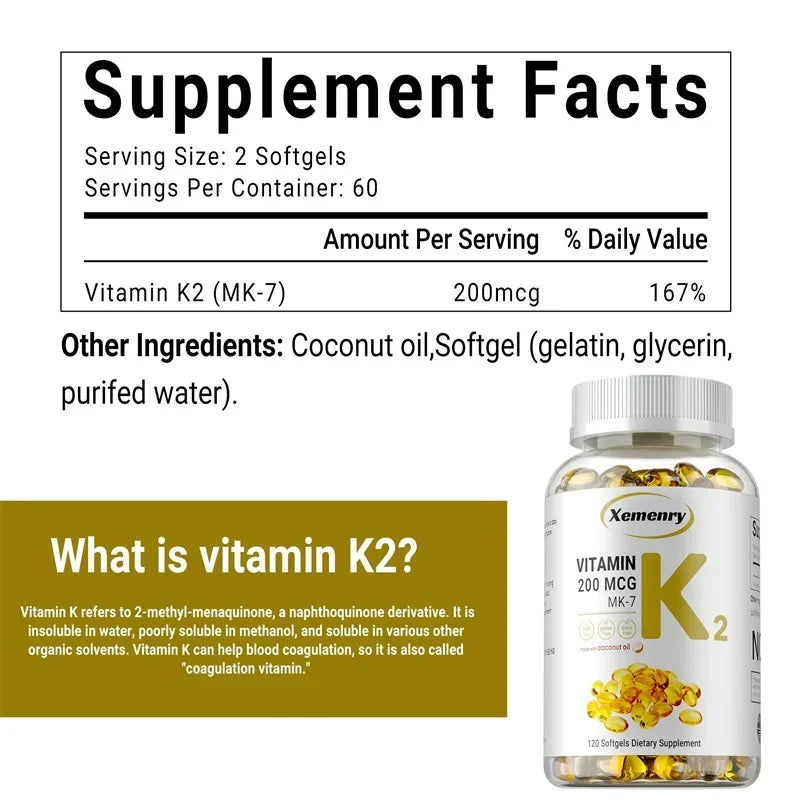 VitaK2 MK-7 – Bone, Heart & Immune Support Supplement (60 Capsules)