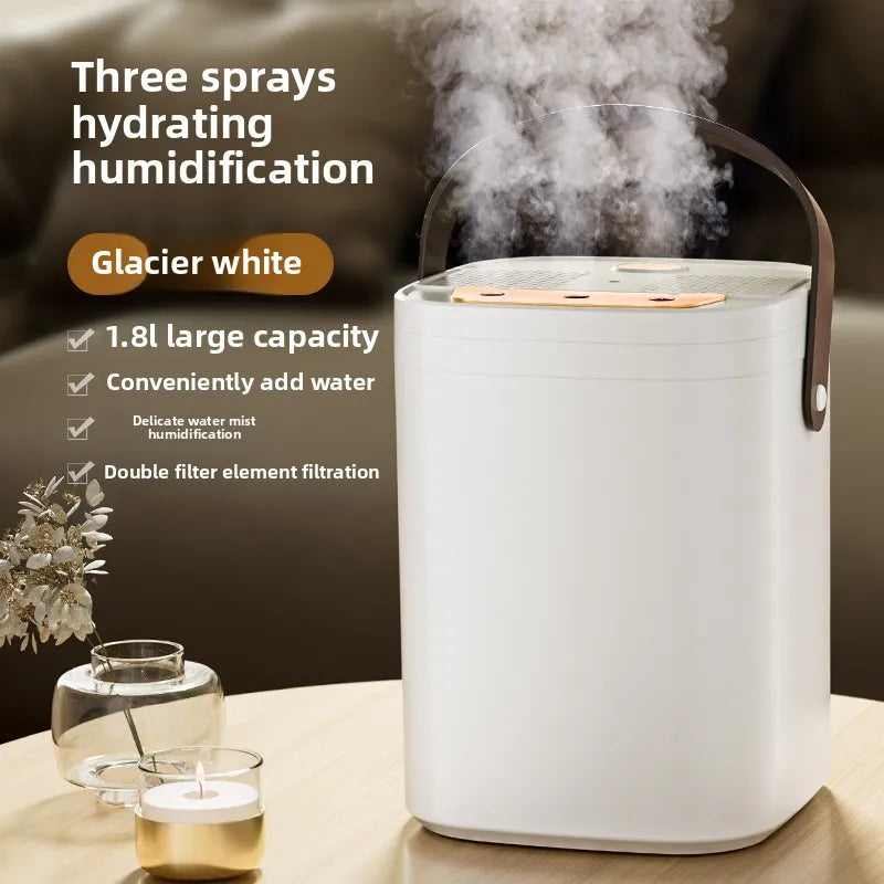 MistCloud 1.8L – Triple Nozzle Night Light Humidifier & Aromatherapy Machine