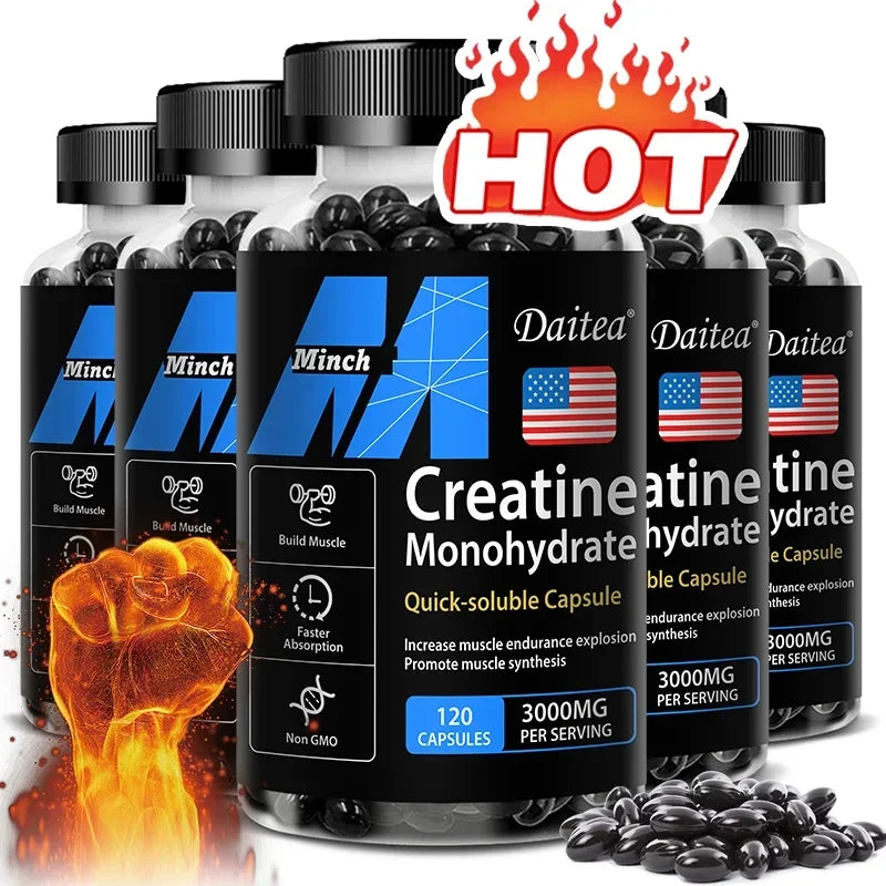 CreaPower 3000mg – Creatine Monohydrate Strength & Muscle Supplement (120 Capsules)