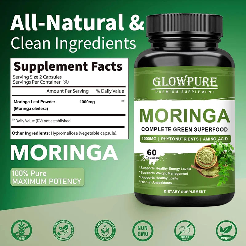 MoringaPure – Superfood Energy, Skin & Immune Support (60 Capsules)