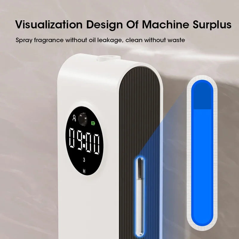 ScentClock – Wall-Mounted Auto Fragrance Diffuser with Clock & USB Recharge