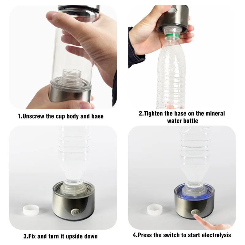 HydroGen Pro 420ml – Electric Hydrogen-Rich Water Generator Bottle & Ionizer