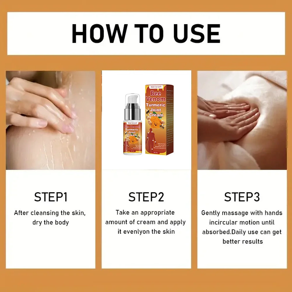 Bee Venom Turmeric Joint Cream – Honey, Glycerin & Vitamin C Daily Moisturizer (All Skin Types)