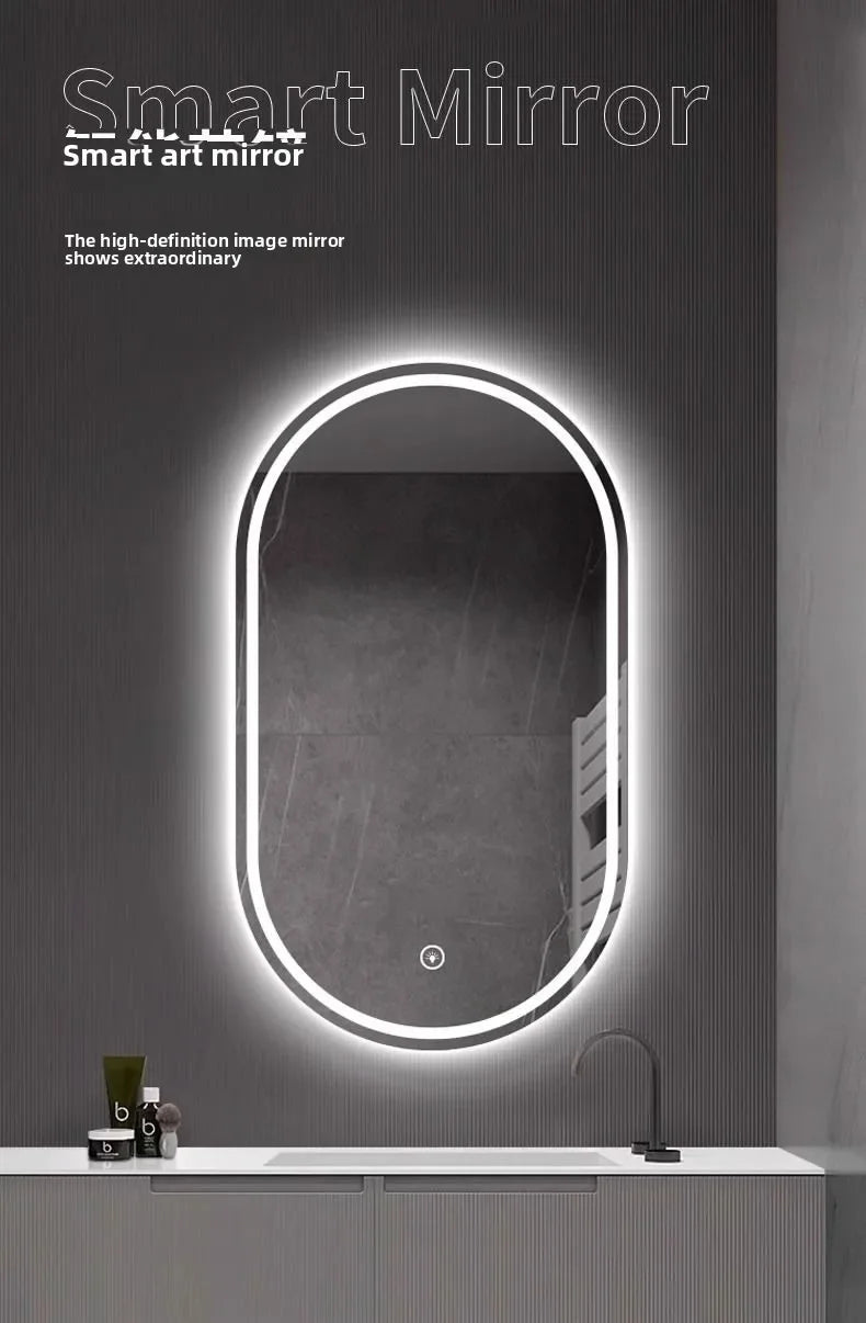 SmartMirror Oval – LED Defogging Bathroom Vanity & Full Body Wall Mirror