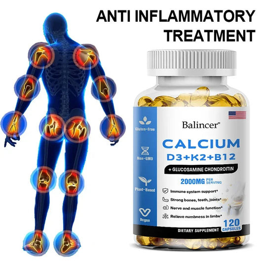 BoneMax 4-in-1 – Calcium, D3, K2 & B12 Bone & Muscle Support (60 Capsules)