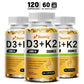 VitaD3+K2 – 5000IU Vitamin D3 & MK-7 Bone & Immune Support (60 Capsules)