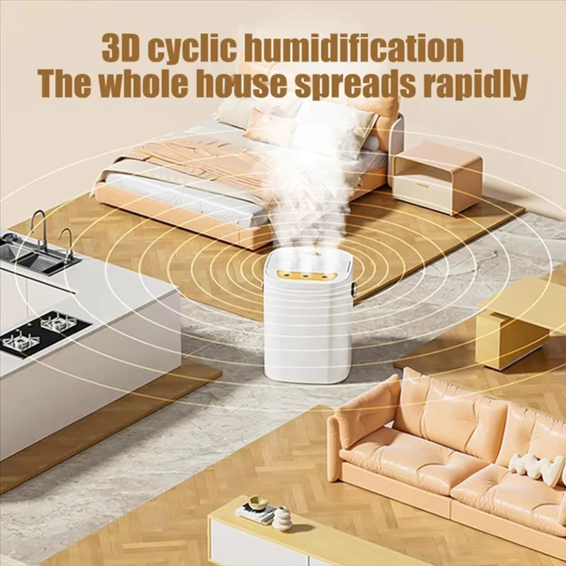 MistCloud 1.8L – Triple Nozzle Night Light Humidifier & Aromatherapy Machine