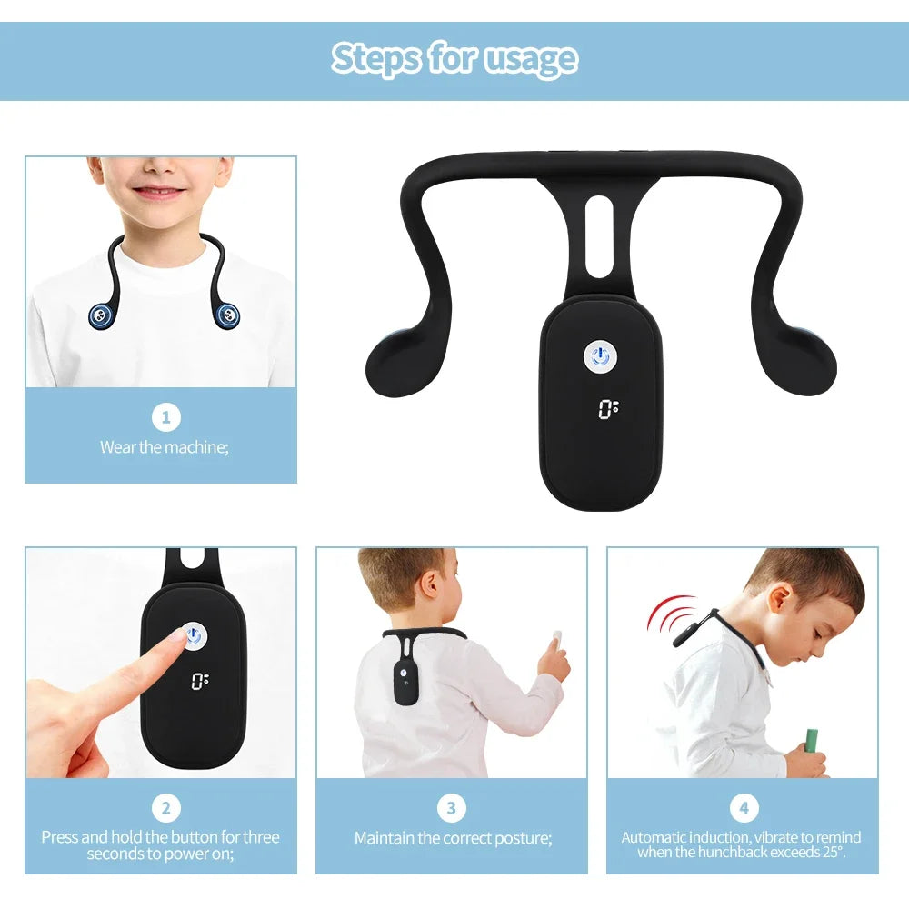PostureSmart Pro – Real-Time Back & Neck Posture Corrector for Adults & Kids