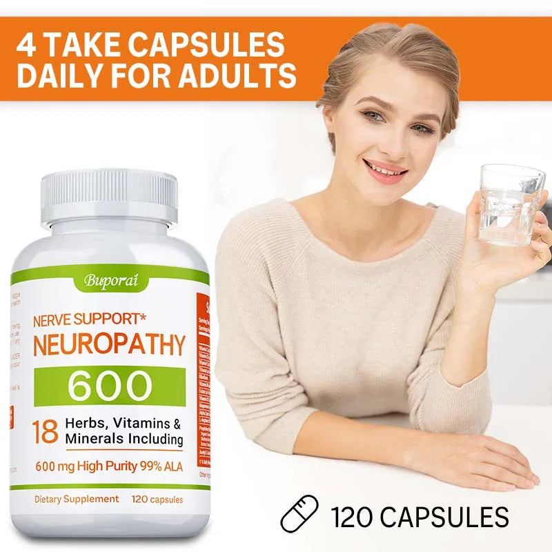 NeuroShield 600mg – Nervous System, Brain & Energy Support (60 Capsules)