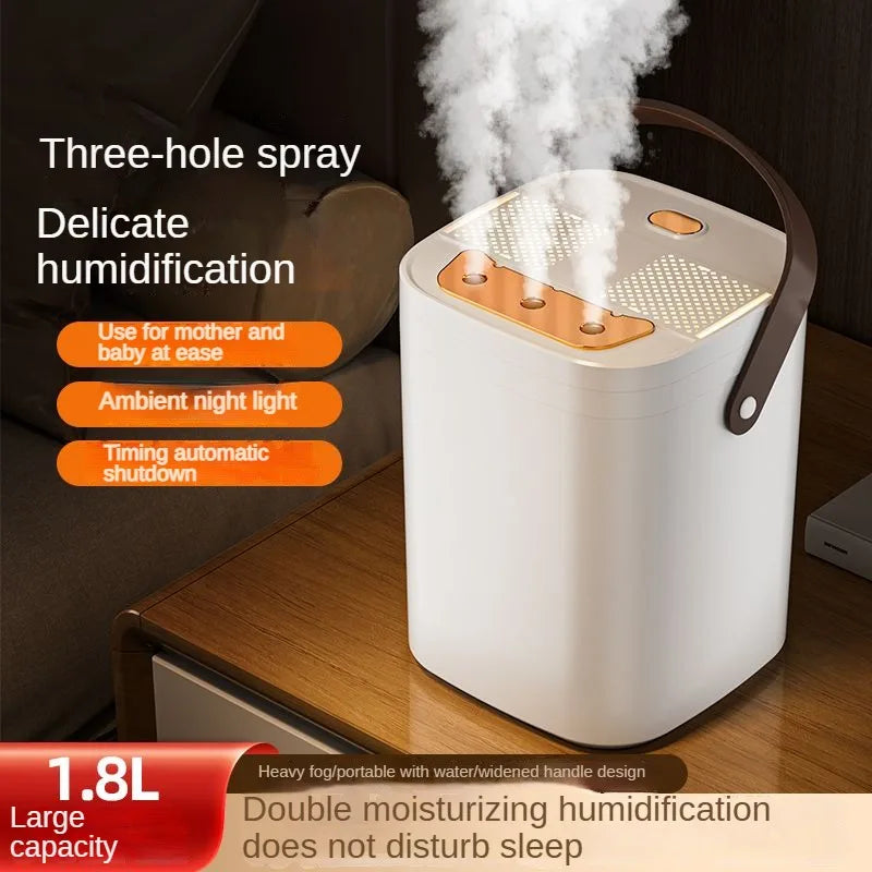 MistCloud 1.8L – Triple Nozzle Night Light Humidifier & Aromatherapy Machine